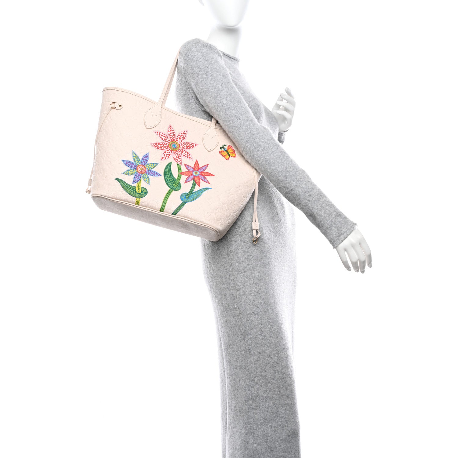 Louis Vuitton LV X YK Empreinte Inlaid Kusama Flowers Neverfull MM