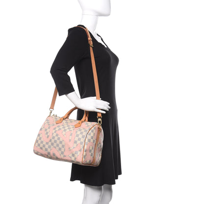Louis Vuitton Damier Azur Tahitienne Speedy Bandouliere 30 Rose Ballerine 2 of 12