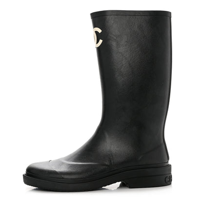 Chanel Caoutchouk CC High Boots 40 Black 1 of 8