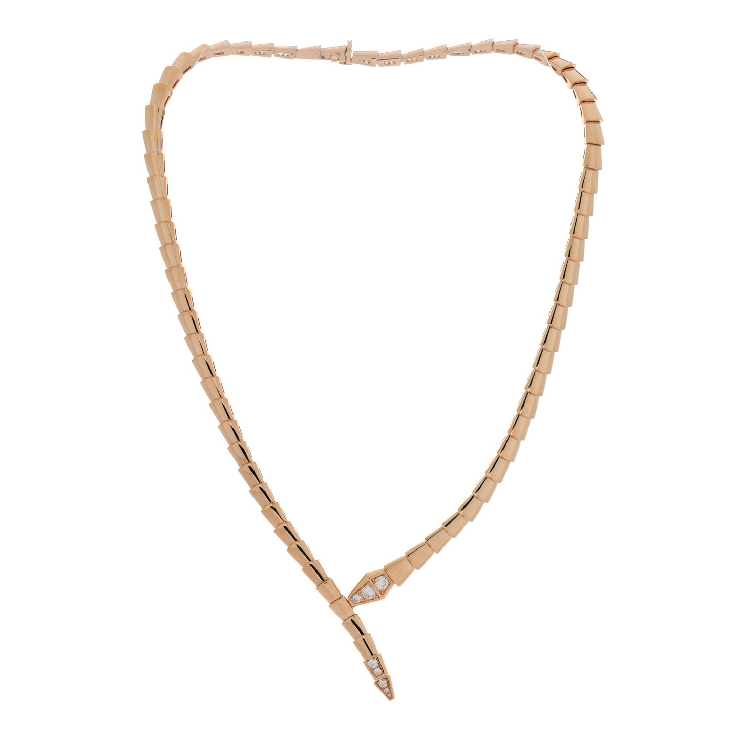 18K Rose Gold Diamond Serpenti Viper Choker Necklace