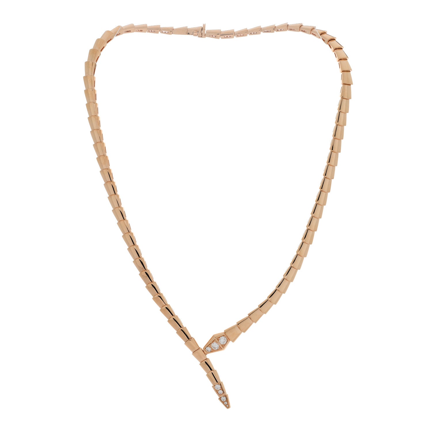 Bulgari 18K Rose Gold Diamond Serpenti Viper Choker Necklace 2 of 4