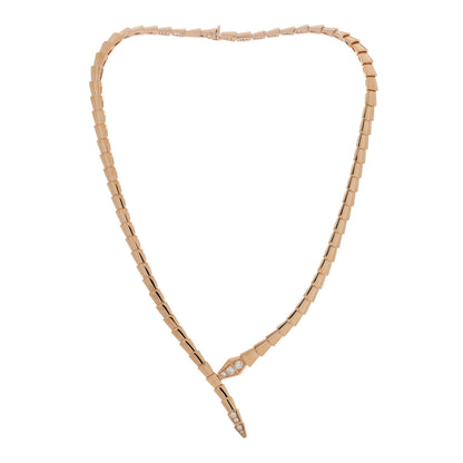 Bulgari 18K Rose Gold Diamond Serpenti Viper Choker Necklace 2 of 4