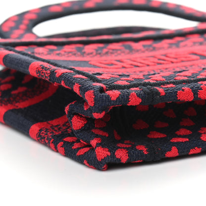 Christian Dior Canvas Embroidered Pop Heart I Love Paris Mini Book Tote Red Multicolor 8 of 9