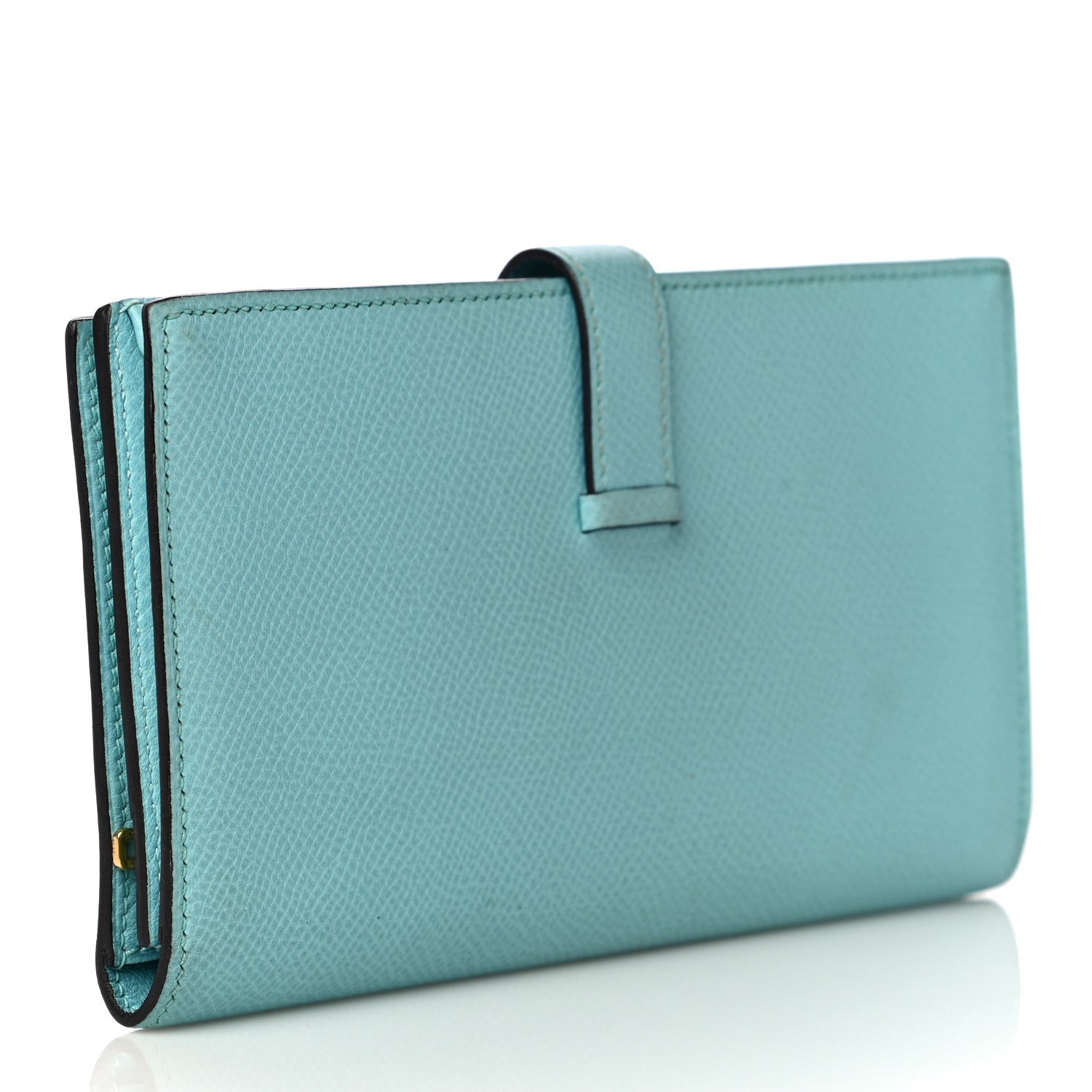 Hermes Epsom Bearn Gusset Wallet Bleu Atoll 3 of 12
