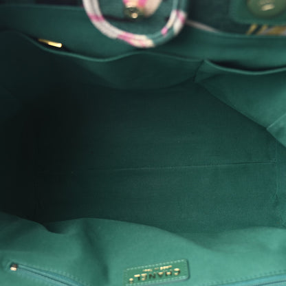 Chanel Velvet Calfskin Beaded Small Deauville Tote Pink Green Black 6 of 12