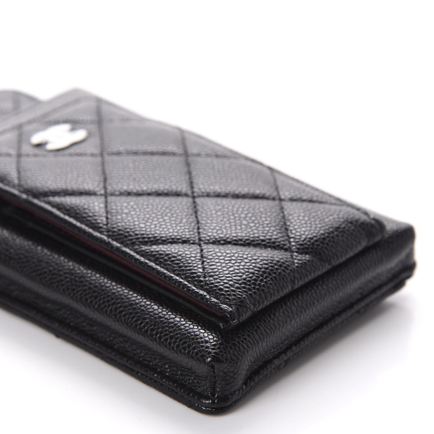 Caviar Quilted CC Phone Holder Black