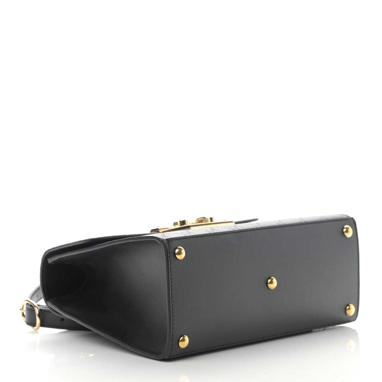 Guccissima Signature Small Padlock Top Handle Bag Black