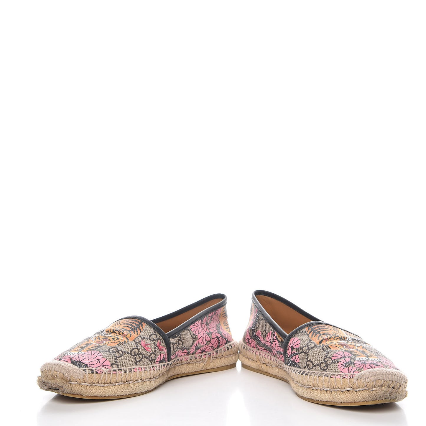 GG Supreme Monogram Bengal Espadrilles 39.5 Beige Pink