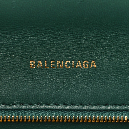 Balenciaga Shiny Calfskin Crocodile Embossed Small Hourglass Top Handle Bag Forest Green 6 of 9