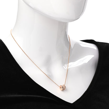Bulgari 18K Rose Gold Diamond Small B.Zero1 Pave Pendant Necklace 2 of 8