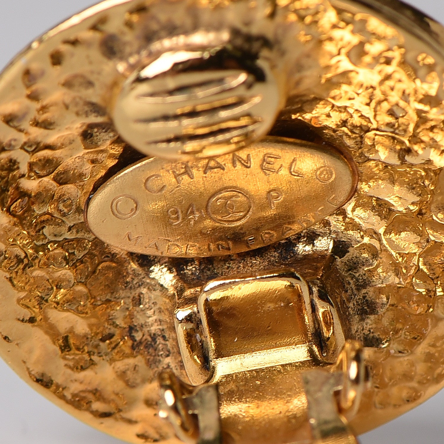 Chanel CC Button Clip On Earrings Gold 4 of 4