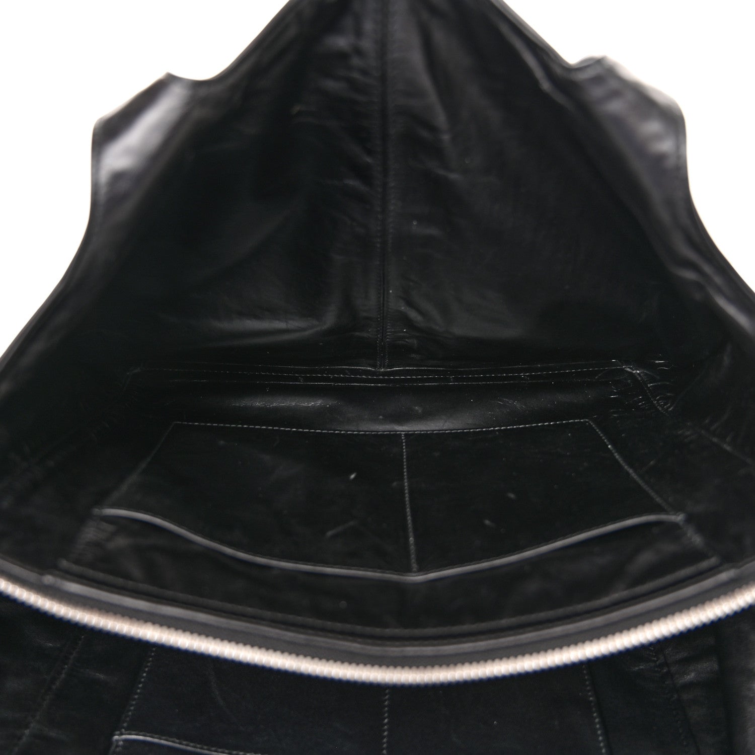 Celine Paperweight Calfskin Medium Tri-Fold Bag Black 7 of 11