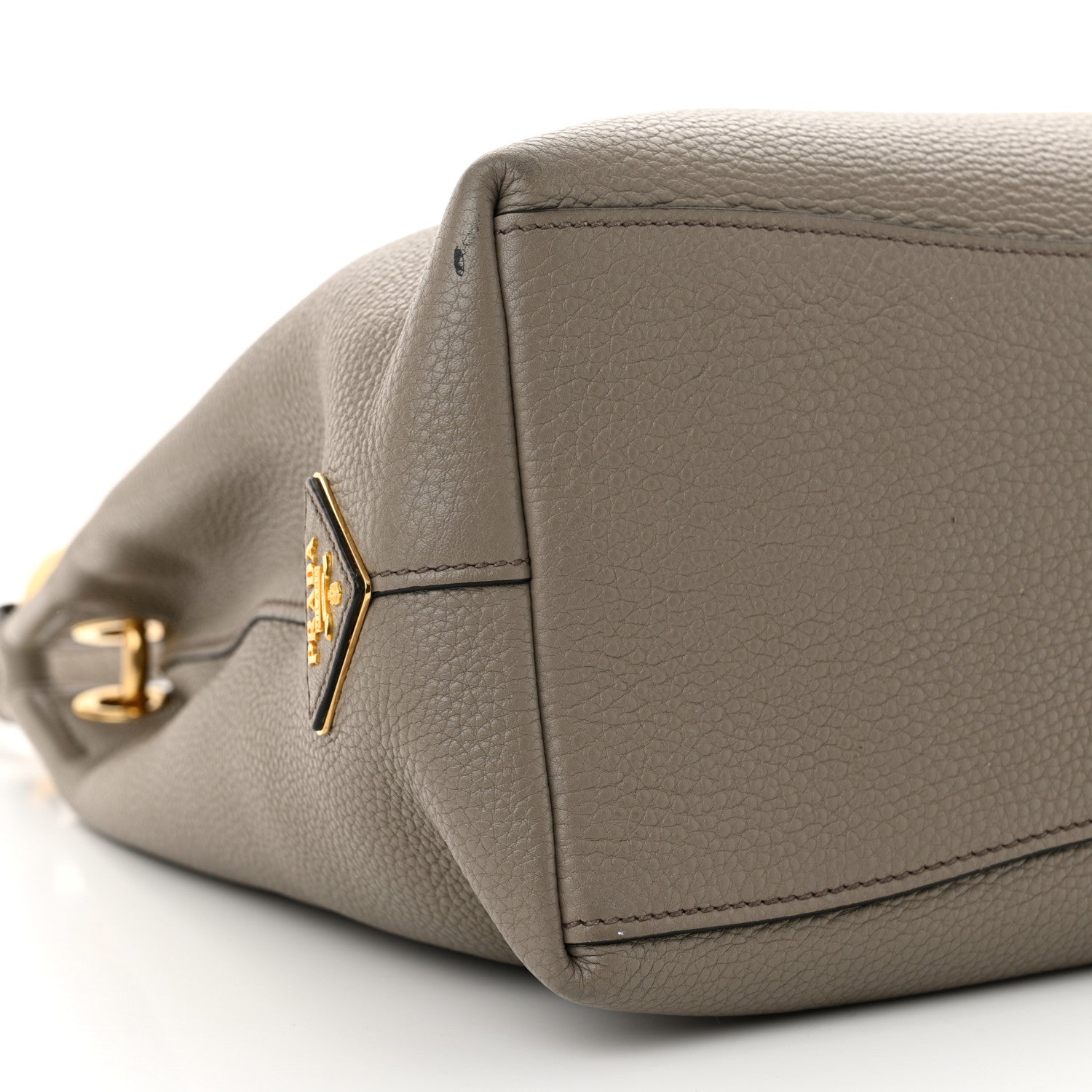 Prada Vitello Daino Logo Hobo Argilla 8 of 10