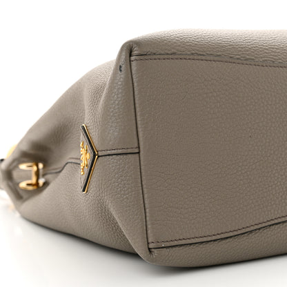 Prada Vitello Daino Logo Hobo Argilla 8 of 10