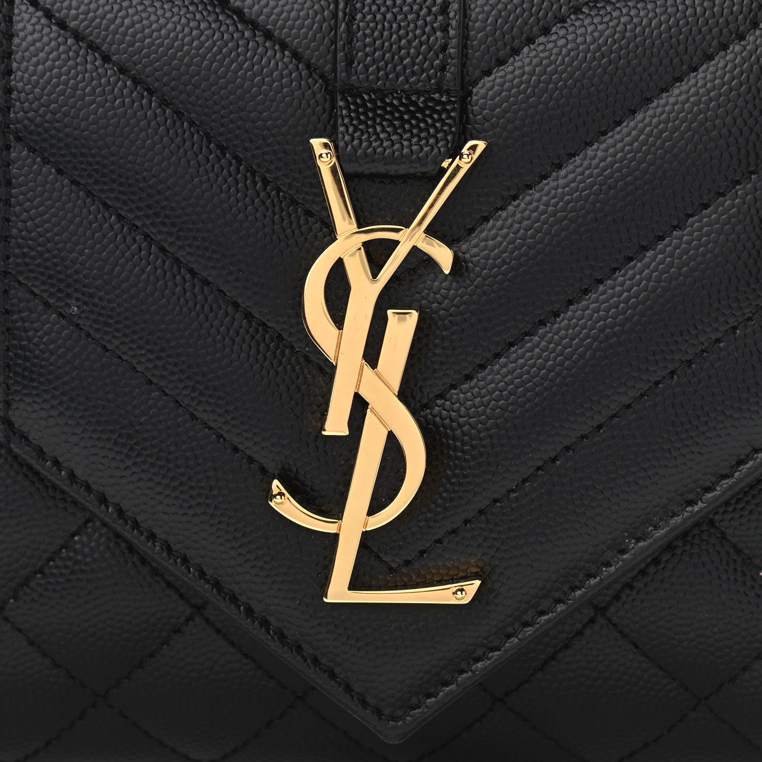 Saint Laurent Grain De Poudre Textured Mixed Matelasse Triquilt Small Monogram Satchel Black 7 of 9