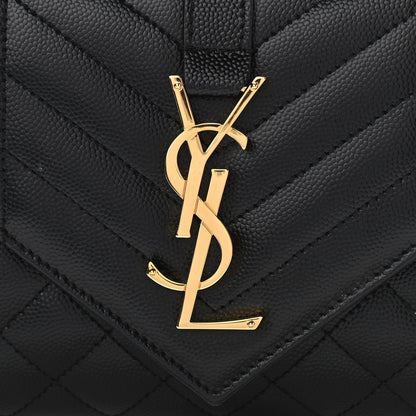 Saint Laurent Grain De Poudre Textured Mixed Matelasse Triquilt Small Monogram Satchel Black 7 of 9
