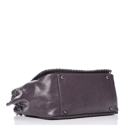 Chanel Calfskin Quilted Large CC Enchained Accordion Flap Grey 4 of 8