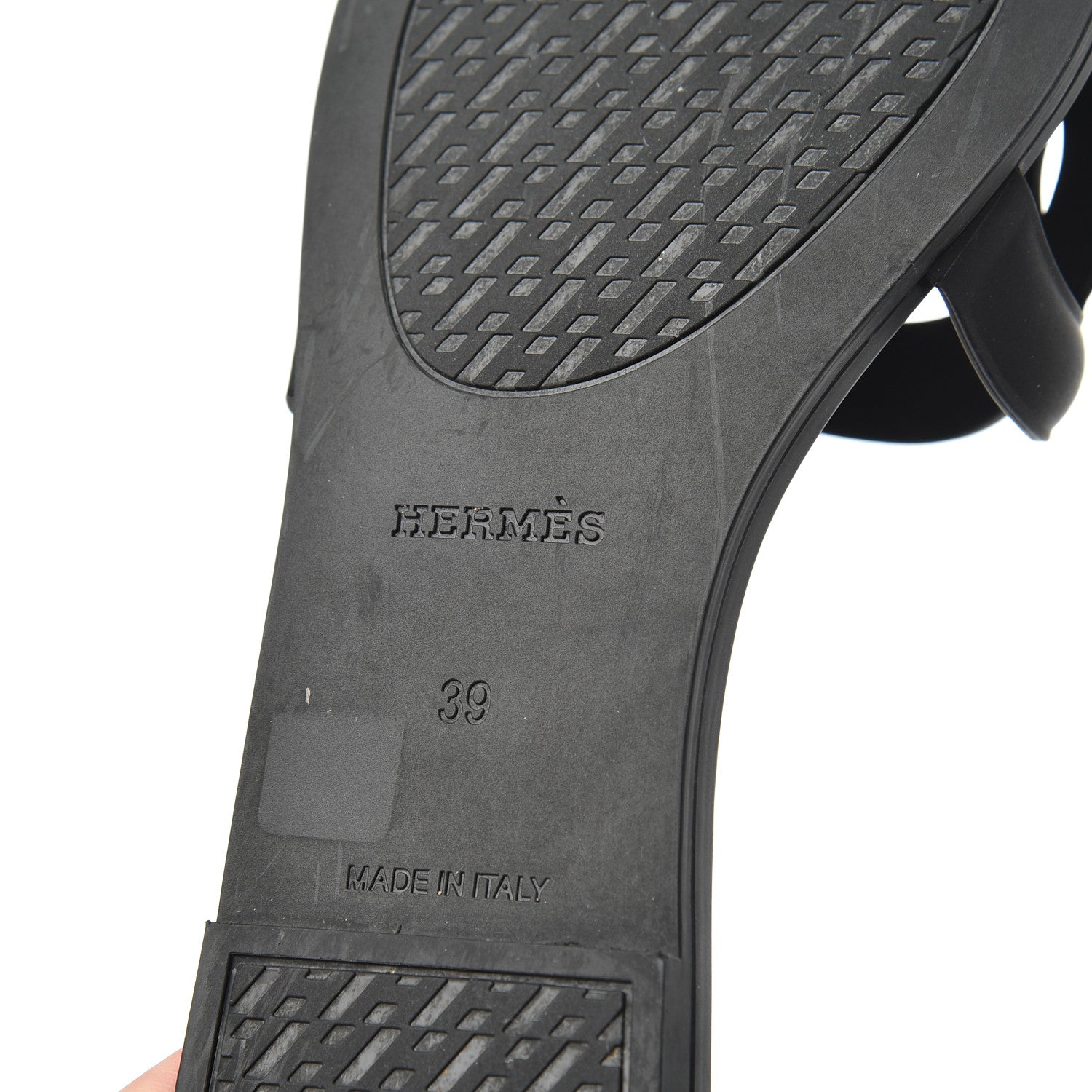 Hermes Rubber Aloha Sandals 39 Black 11 of 15