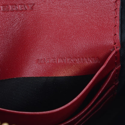 Burberry Signature Grain Calfskin Check Embossed Peyton Crossbody Clutch Bag Military Red 8 of 10