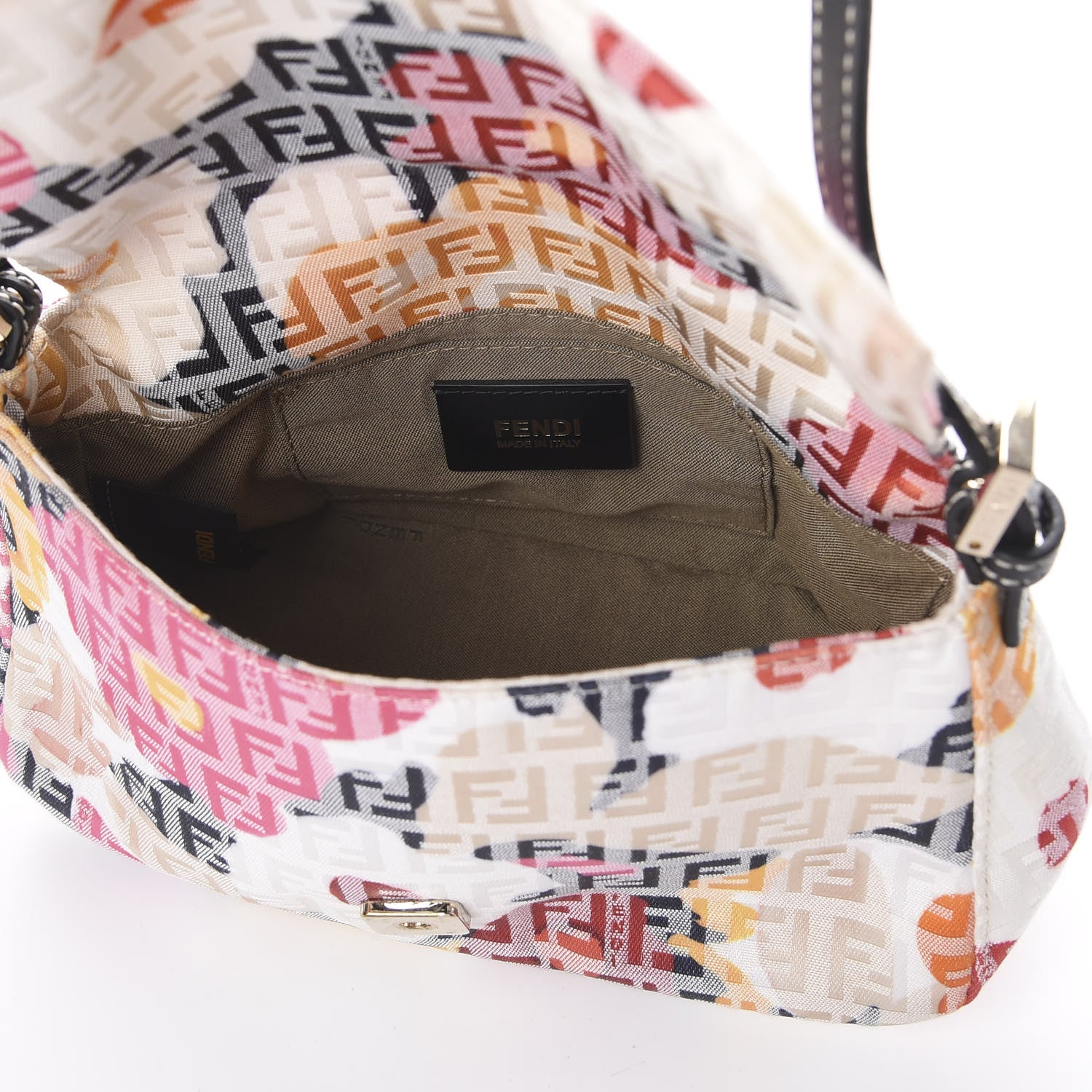Fendi Zucchino Vitello Floral Mini Forever Mini Mama Baguette Beige Multicolor 4 of 8