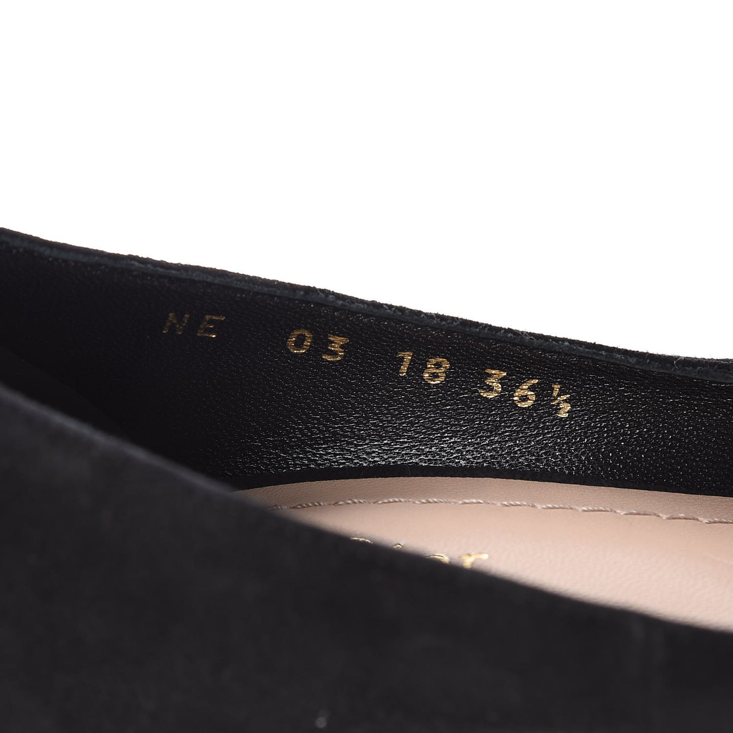 Suede Studded Dioramour Pumps 36.5 Black Gold