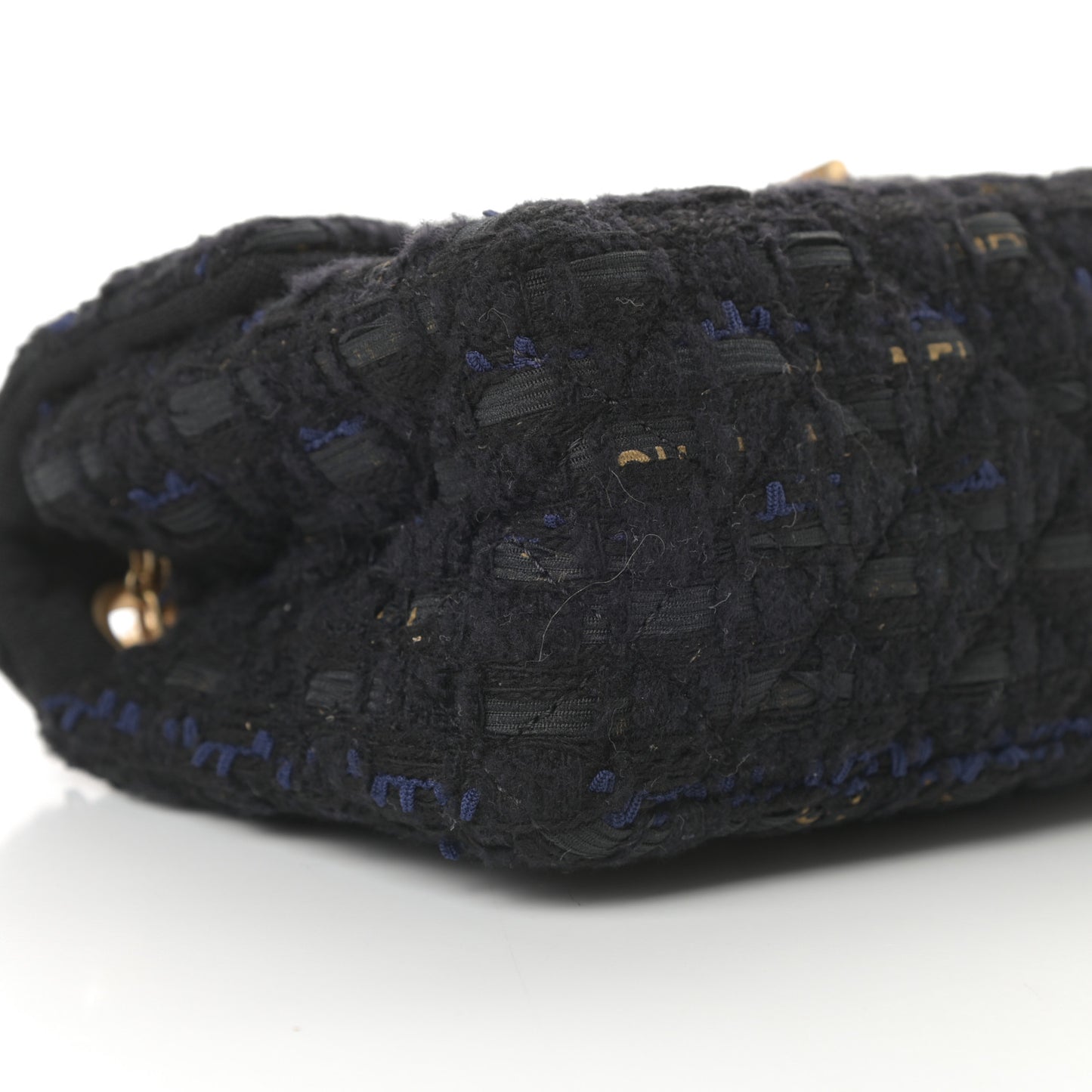 Tweed Quilted Mini 2.55 Reissue Flap Black Gold Navy