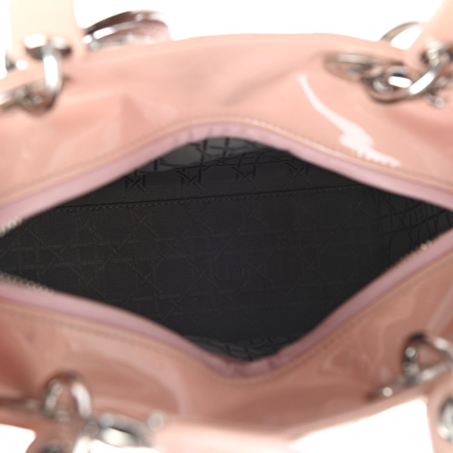 Patent Cannage Medium Lady Dior Light Pink