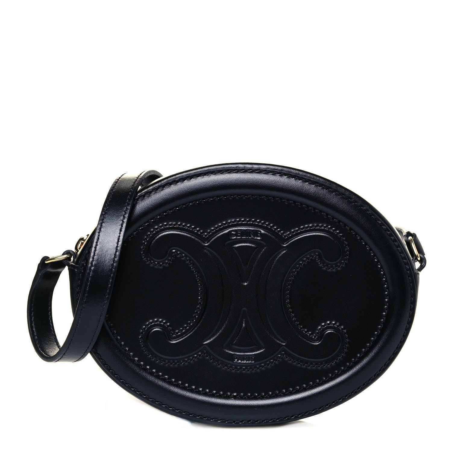 Celine Smooth Calfskin Oval Purse Crossbody Black 1 of 9