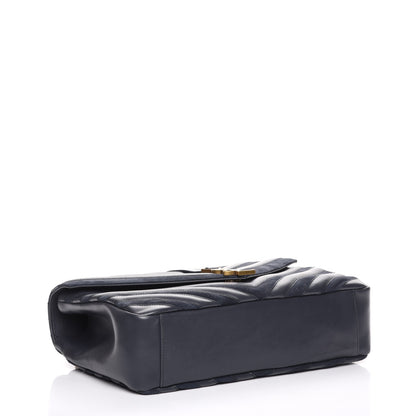 Saint Laurent Calfskin Suede Matelasse Chevron Monogram Large College Bag Graphite 4 of 7