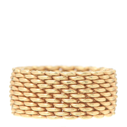 Tiffany 18K Yellow Gold Wide Somerset Mesh Ring 50 5.25 1 of 4