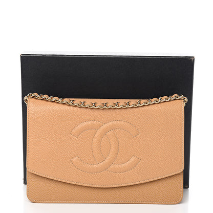 Chanel Caviar Timeless CC Wallet on Chain WOC Beige 12 of 12