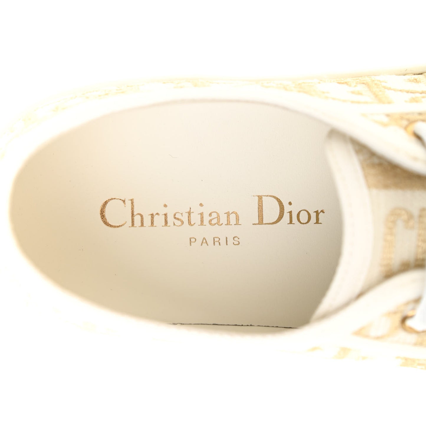 Canvas Oblique Walk'N'Dior Low Top Sneakers 37.5 Gold