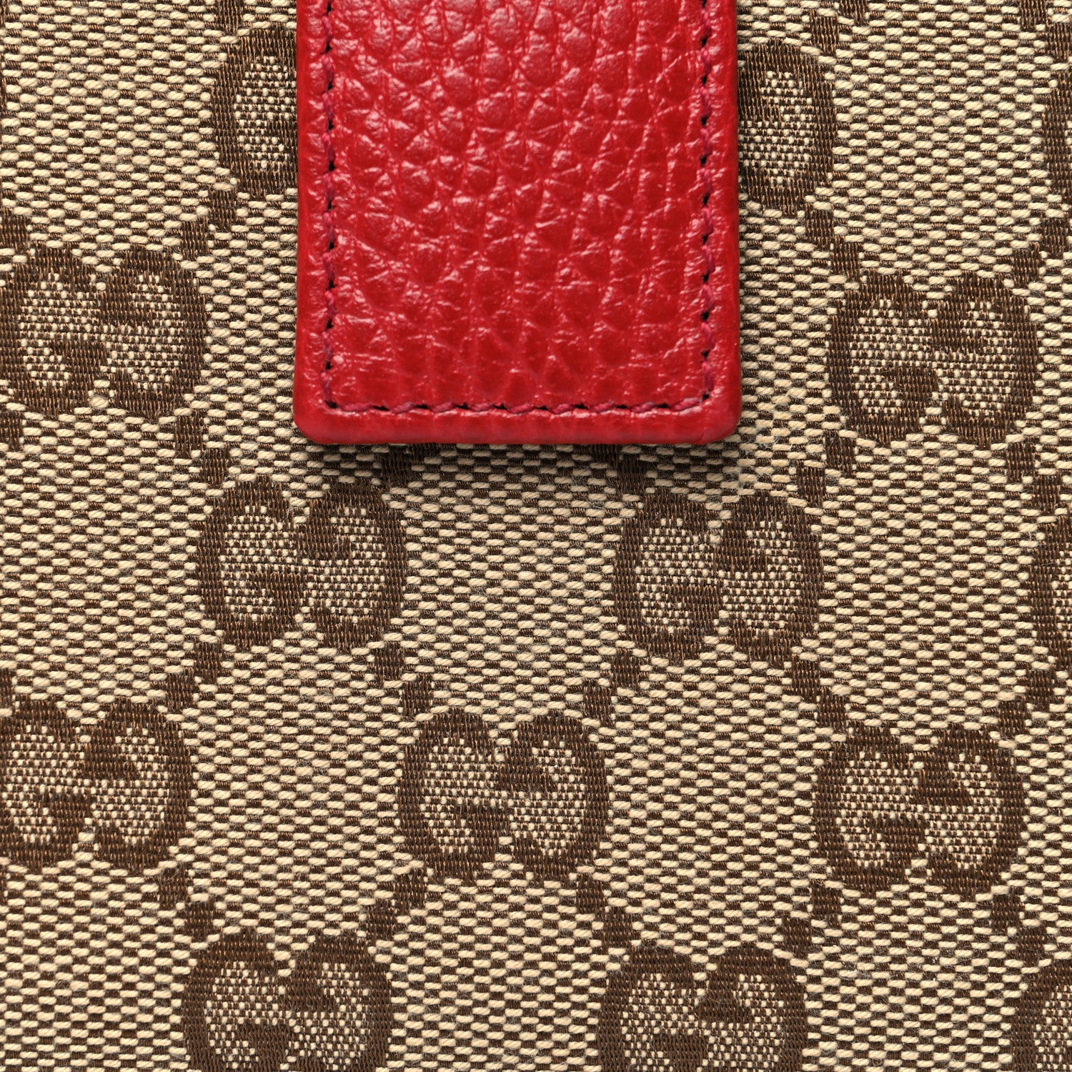 Gucci Monogram Dollar Calfskin Zip Around French Flap Wallet Beige Ebony Rosso 9 of 11