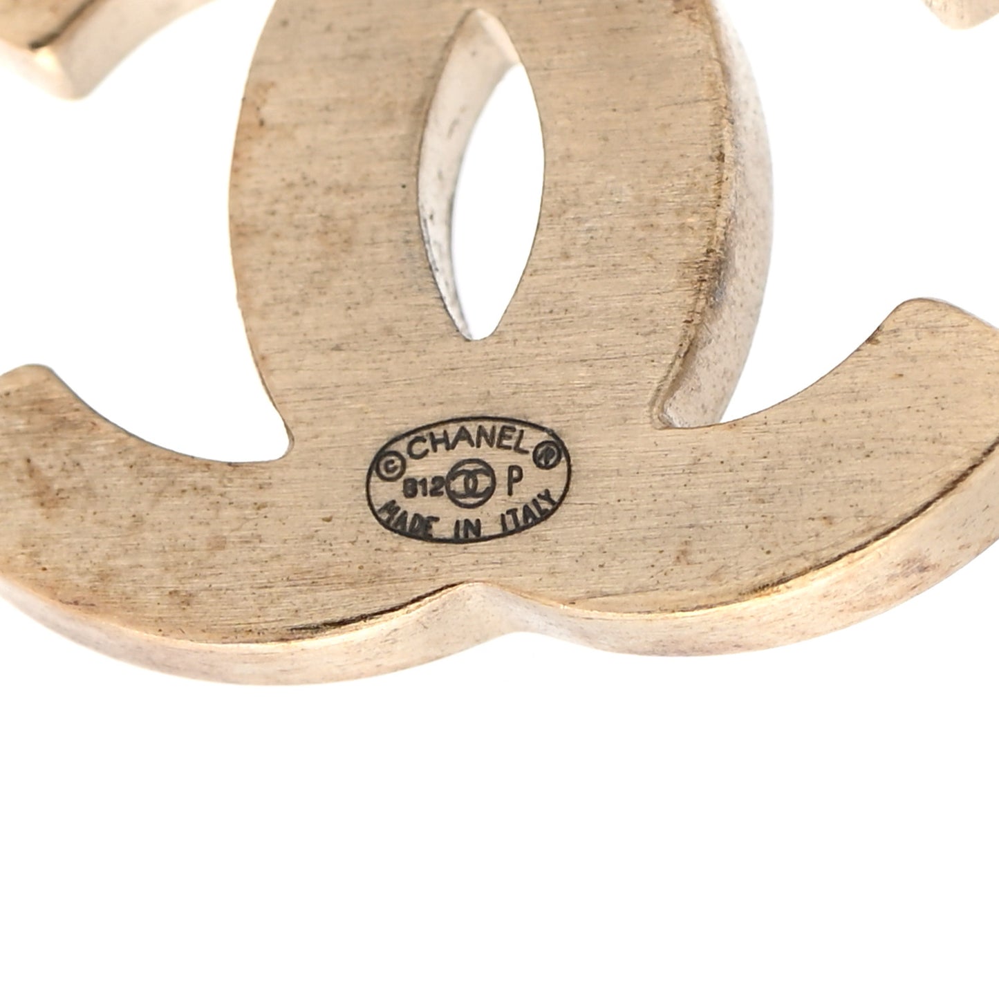 Enamel CC Earrings Black Gold