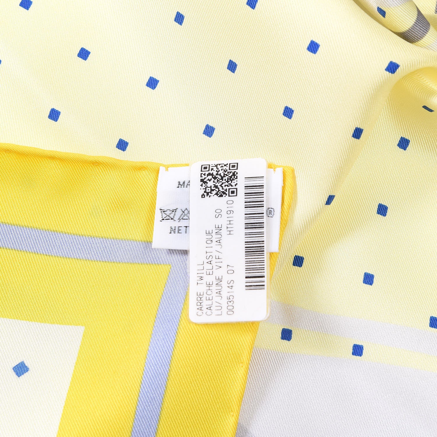 Hermes Silk Carre Caleche Elastique Scarf 90 Jaune Vif Jaune Soufre 5 of 5