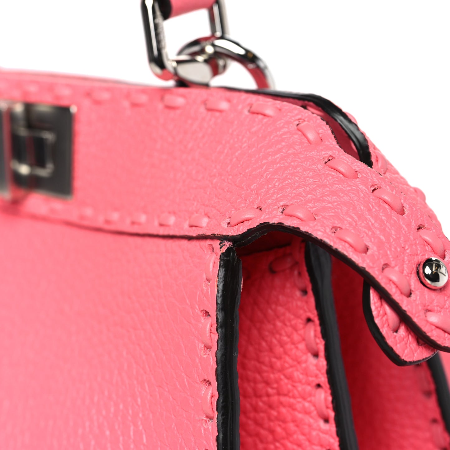 Cuoio Roma Sellerissima Nappa Sintetica Tape Stitch Small Peekaboo I SEE U Satchel Pink Dalia