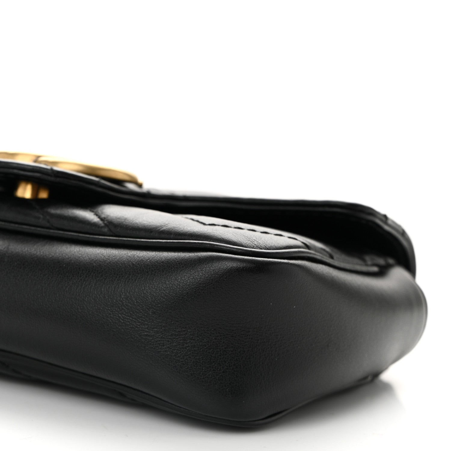 Gucci Calfskin Matelasse Super Mini GG Marmont Shoulder Bag Black 10 of 10