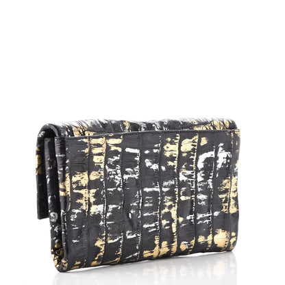 Nancy Gonzalez Metallic Crocodile Clutch Black Gold 3 of 7