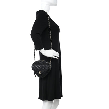 Chanel Lambskin Quilted CC In Love Heart Bag Black 2 of 10