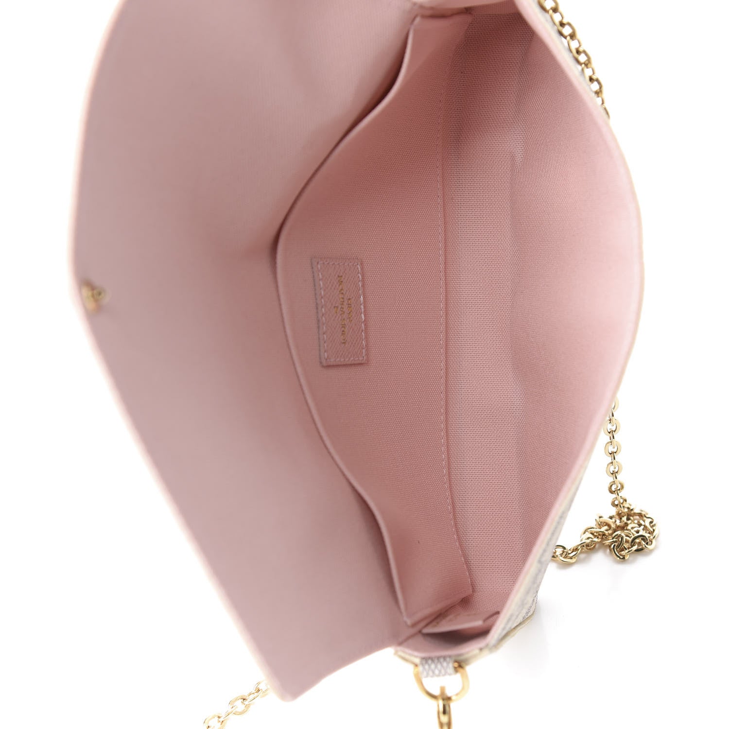 Louis Vuitton Damier Azur Pochette Felicie Chain Wallet Rose Ballerine 4 of 10