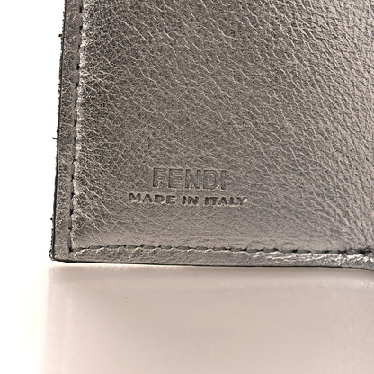 Fendi Fabric Jacquard FF 1974 Micro Trifold Baguette Wallet Ebano Argento 7 of 8
