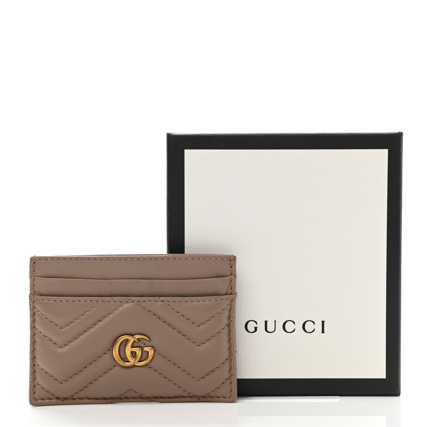 Gucci Calfskin Matelasse GG Marmont Card Holder Porcelain Rose 7 of 7