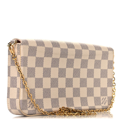Louis Vuitton Damier Azur Pochette Felicie Chain Wallet Rose Ballerine 4 of 11