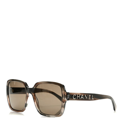 Chanel Acetate Polarized Square Striped Sunglasses 5408 Brown 1 of 8