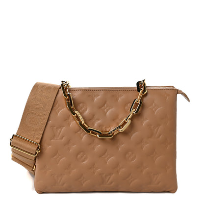 Louis Vuitton Lambskin Embossed Monogram Coussin PM Camel 1 of 8