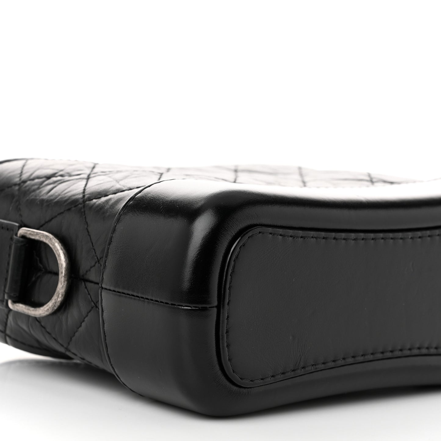 Aged Calfskin Quilted Small Gabrielle Hobo Black