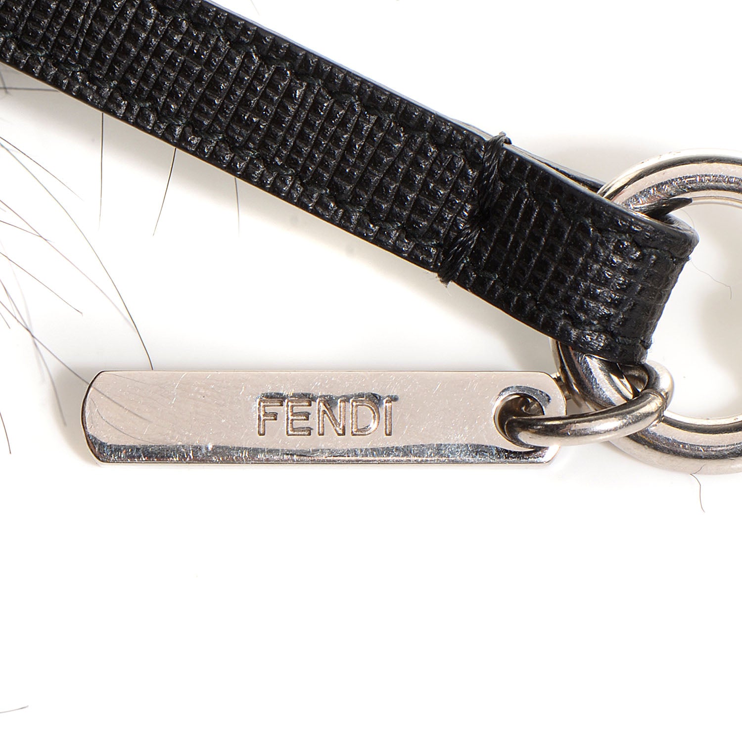 Fendi Vitello Elite Fox Fur Fusto Monster Bag Bug Charm Black Yellow 6 of 8