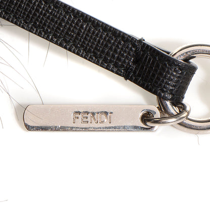 Fendi Vitello Elite Fox Fur Fusto Monster Bag Bug Charm Black Yellow 6 of 8