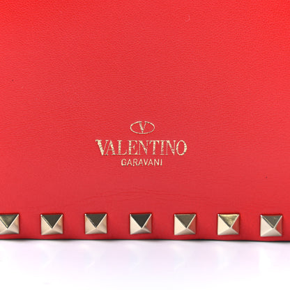 Valentino Garavani Nappa Rockstud Wristlet Clutch Deep Orange 7 of 7