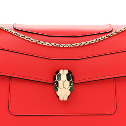 Bulgari Calfskin Serpenti Forever Shoulder Bag Red 8 of 11